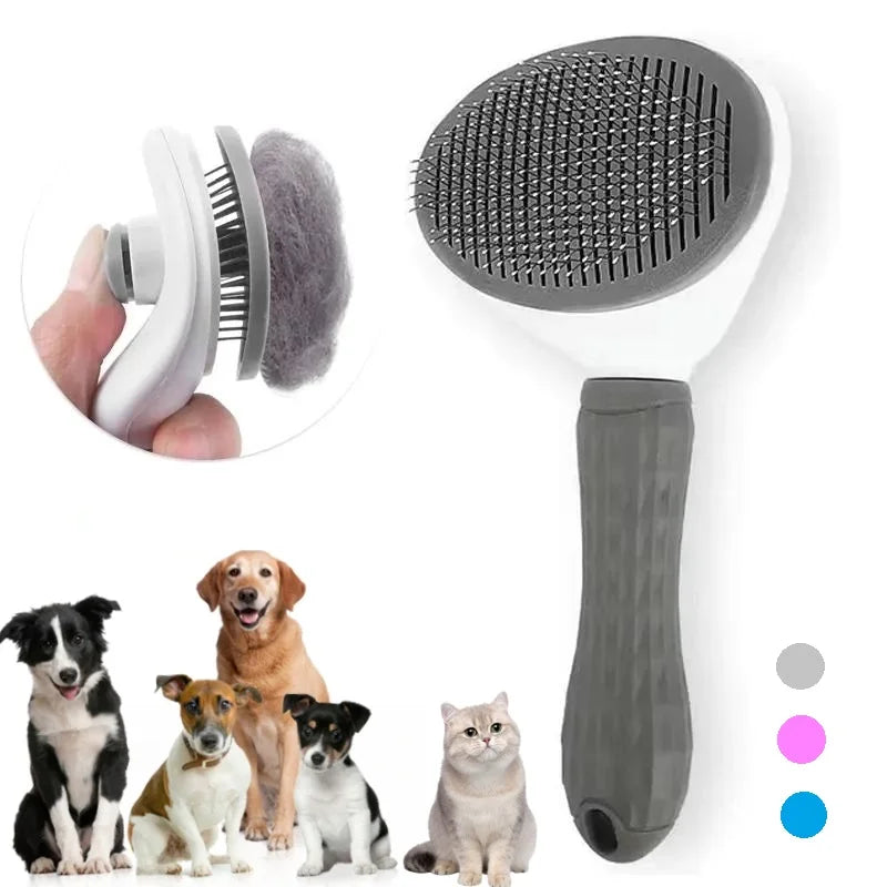 Brosse Auto-Nettoyante Anti-Poils pour Chats et Chiens