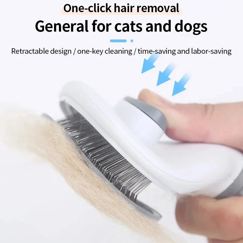 Brosse Auto-Nettoyante Anti-Poils pour Chats et Chiens