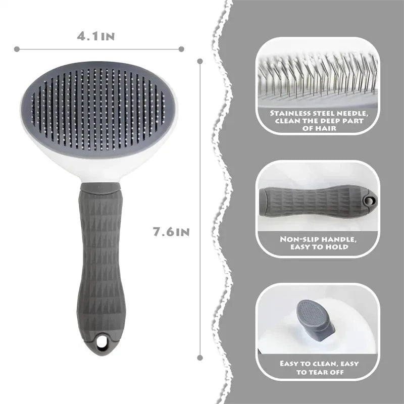 Brosse Auto-Nettoyante Anti-Poils pour Chats et Chiens